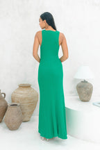 V-Neck Knit Maxi Dress