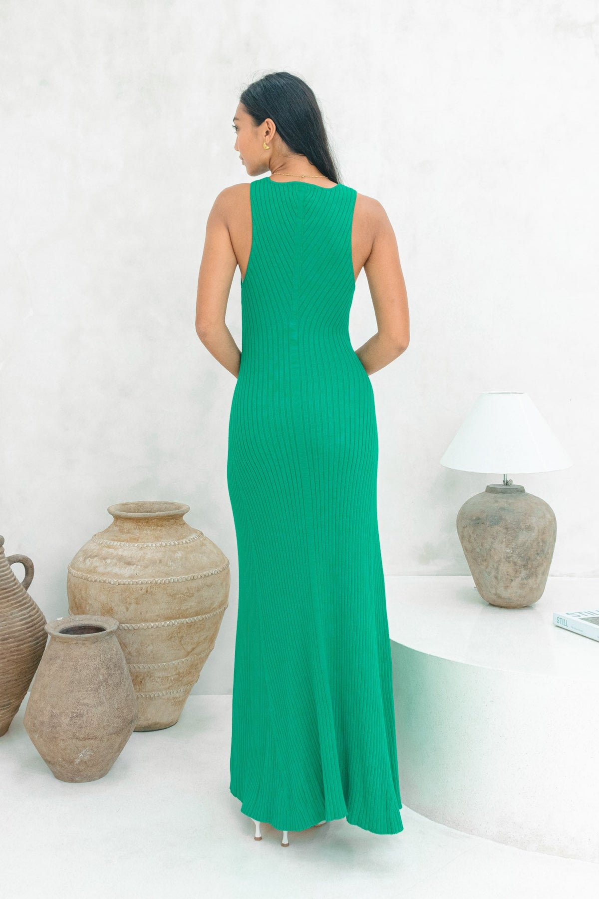 V-Neck Knit Maxi Dress