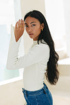 Off-White Long Sleeve Knit Top