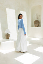 Blue Long Sleeve Knit Top