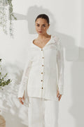White Crochet Knit Cardigan
