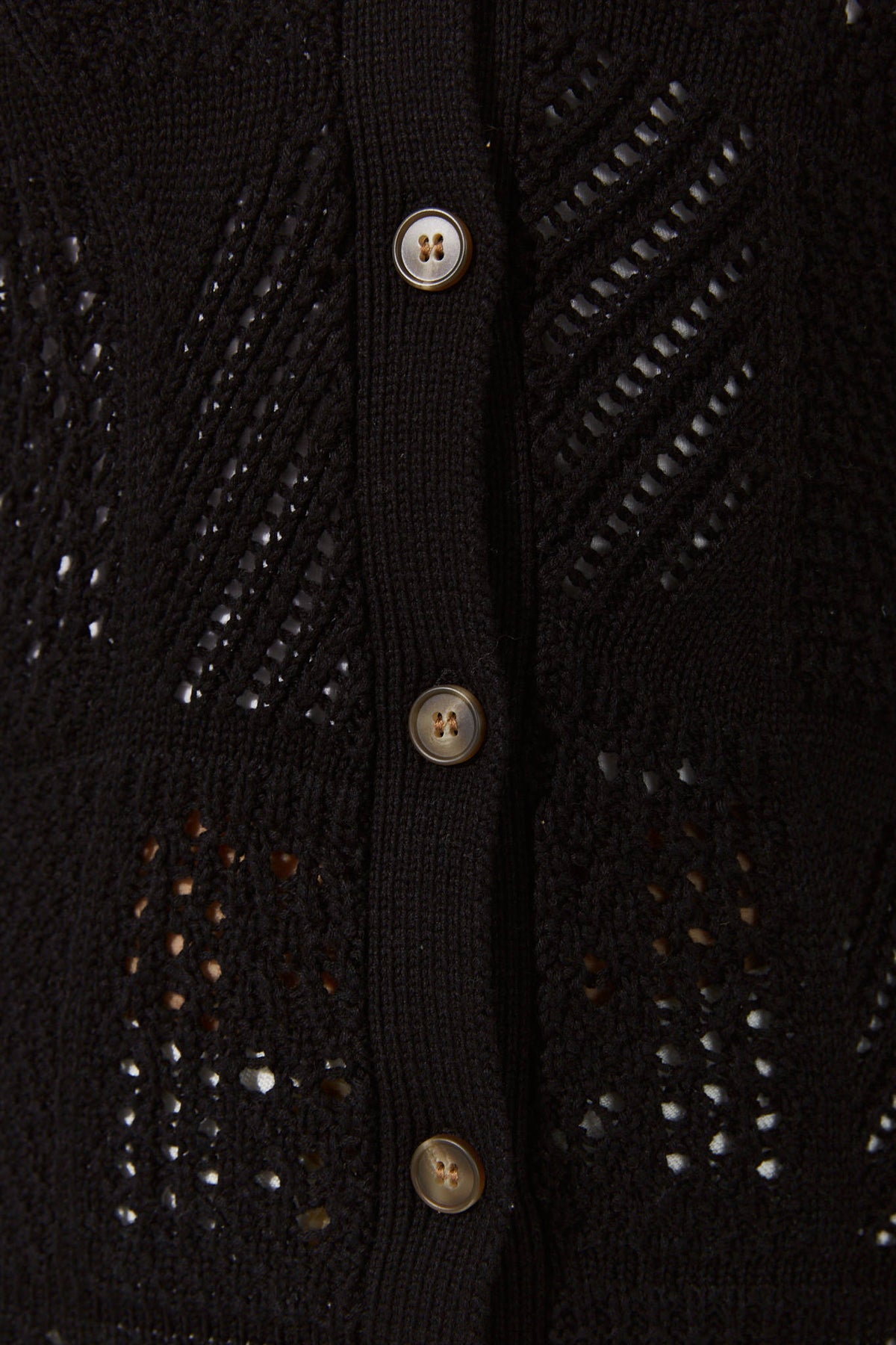 Black Crochet Knit Cardigan
