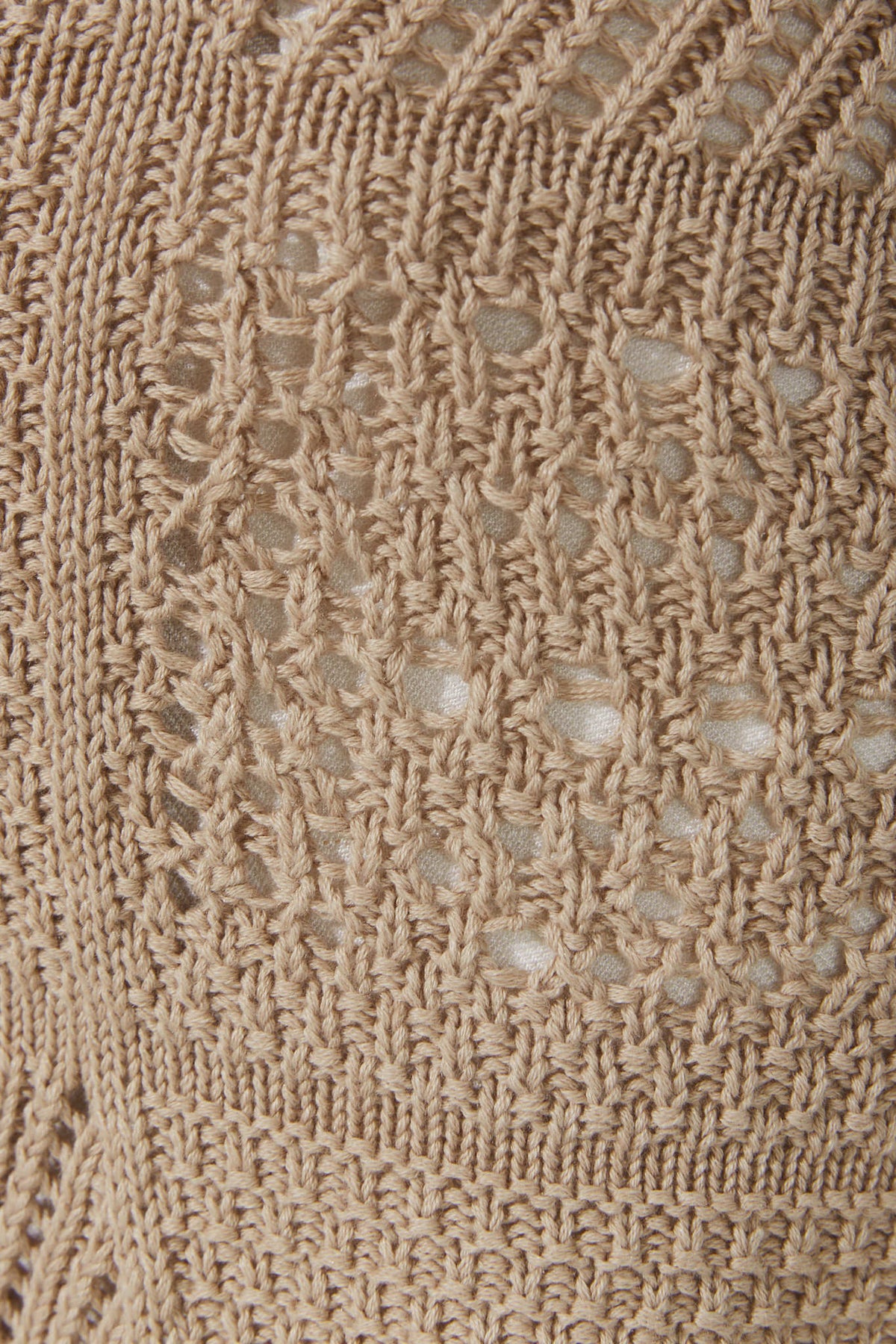 Beige Crochet Knit Cardigan