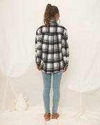 Black Check Wool Blend Shacket