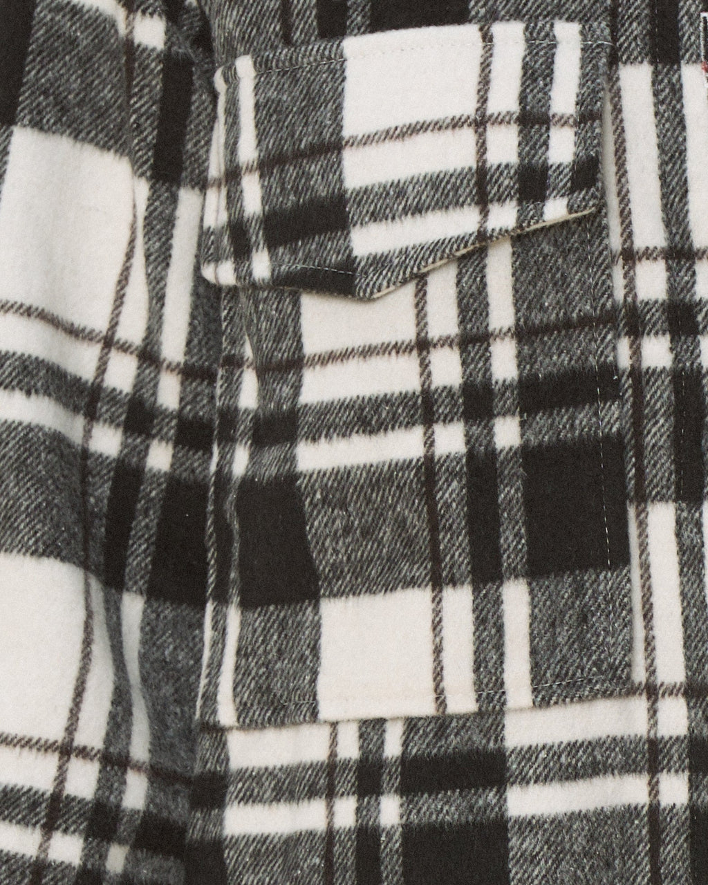 Black Check Wool Blend Shacket