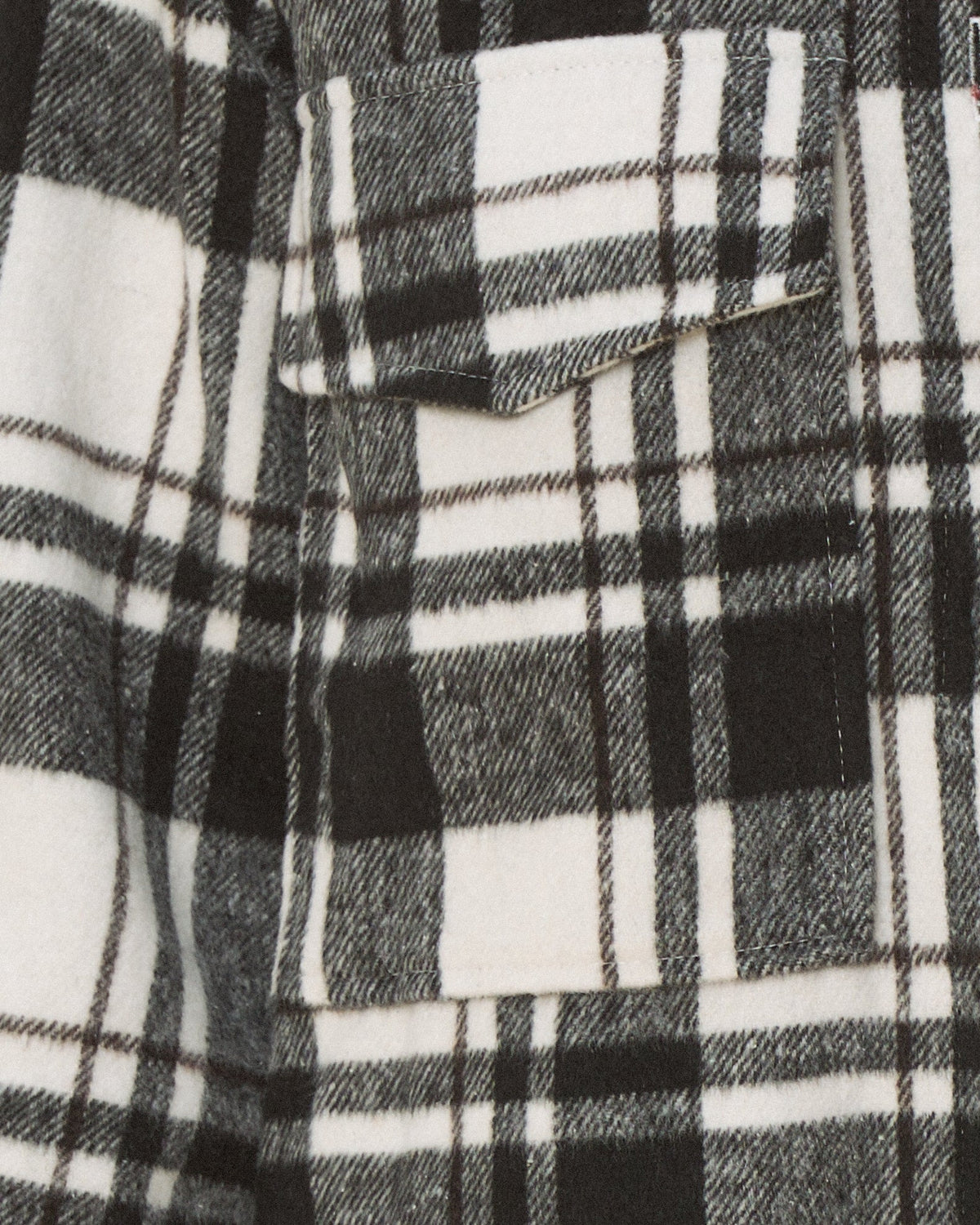 Black Check Wool Blend Shacket