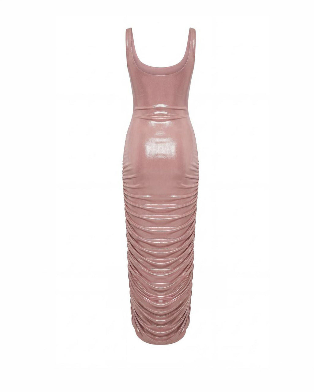 Liquid Rose Gold Fitted Midi Dress