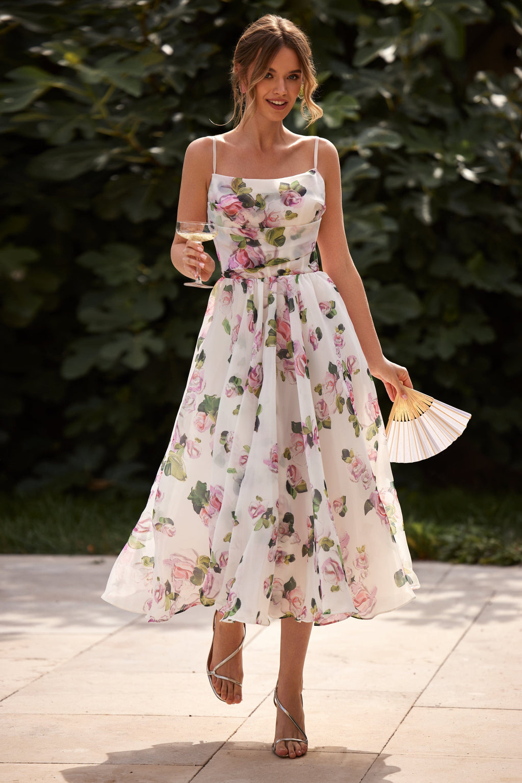 Square-Neck Ruched-Fit Back-Lace-Up Elegant Dress