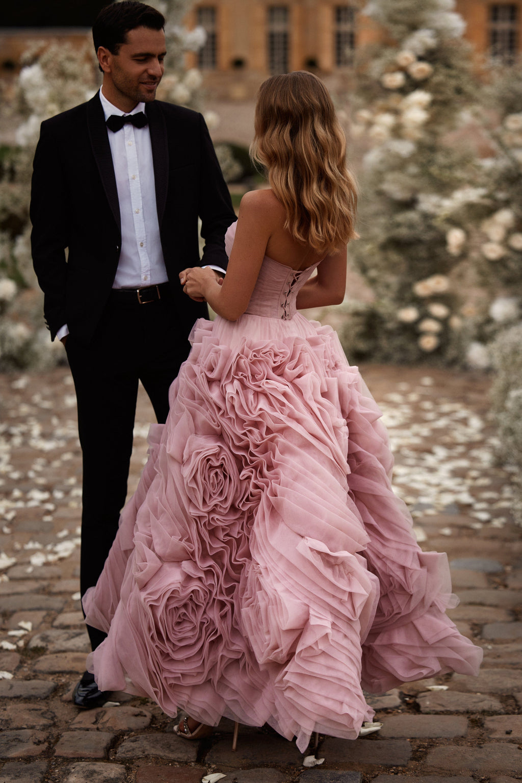 Built-In-Cups Misty-Rose Double-Lining Formal Dress