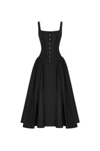 Adjustable-Lace-Up A-Line Drape Elegant Midi Dress
