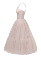 Misty Rose One-Shoulder Cocktail Tulle Dress - Milla
