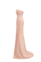 Side-Slit Open-Back Fitted Evening Gown