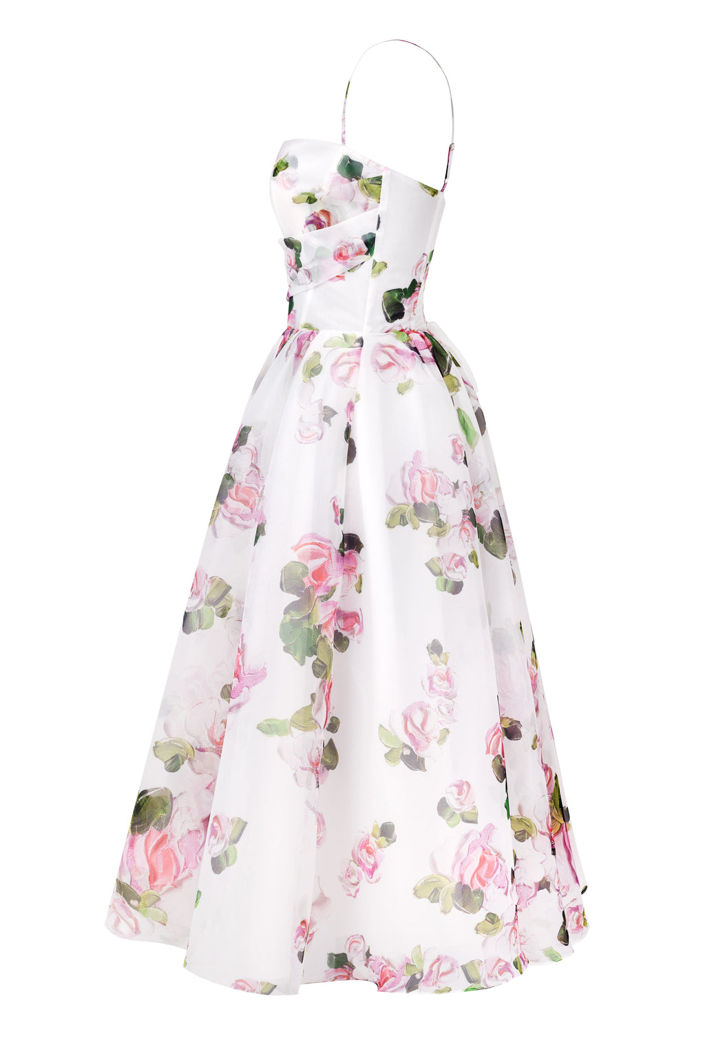Square-Neck Ruched-Fit Back-Lace-Up Elegant Dress