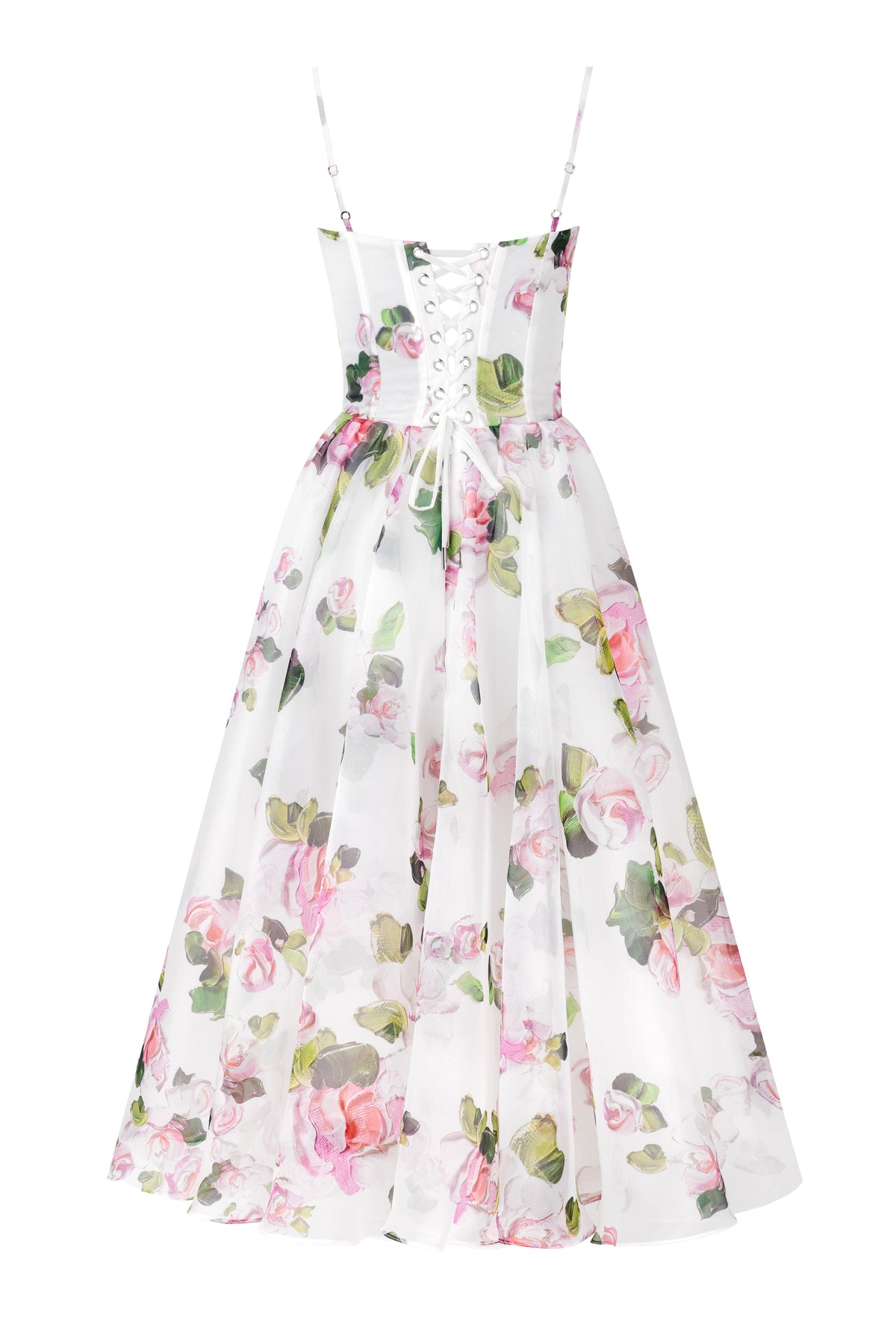 Square-Neck Ruched-Fit Back-Lace-Up Elegant Dress