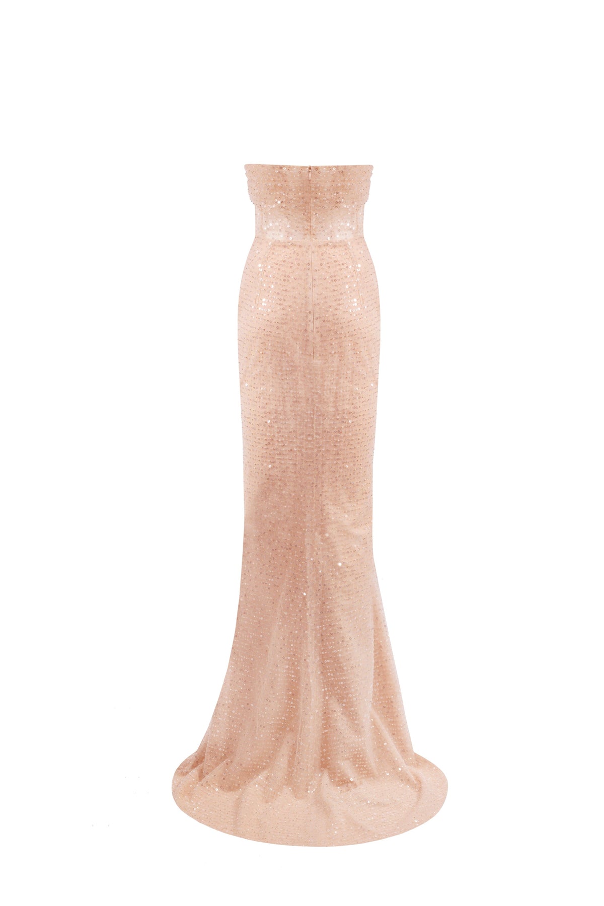Side-Slit Open-Back Fitted Evening Gown