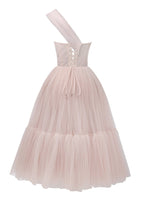 Misty Rose One-Shoulder Cocktail Tulle Dress - Milla