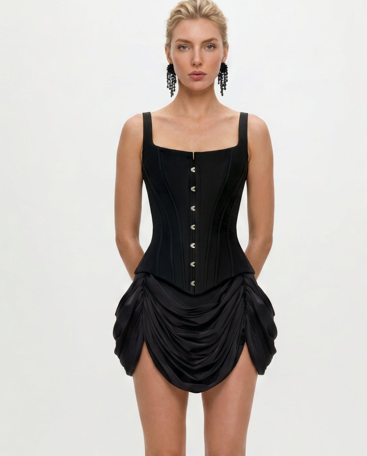 Front-Hook Vintage Black Sculpting Corset