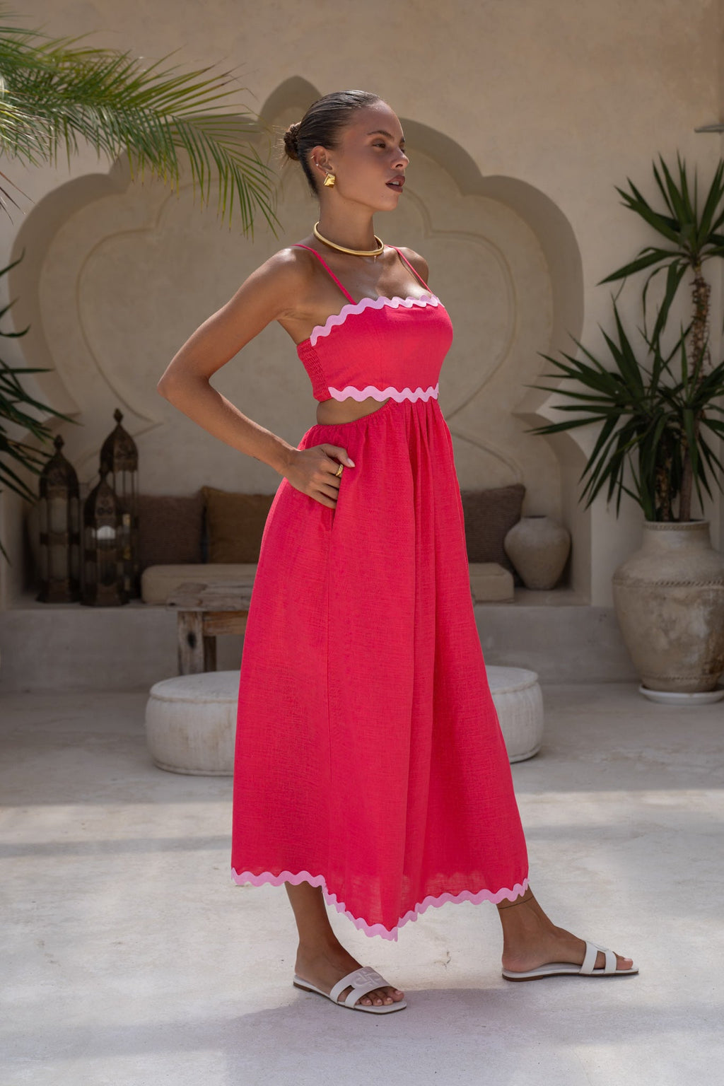 Daisy Hot Pink  Maxi Dress