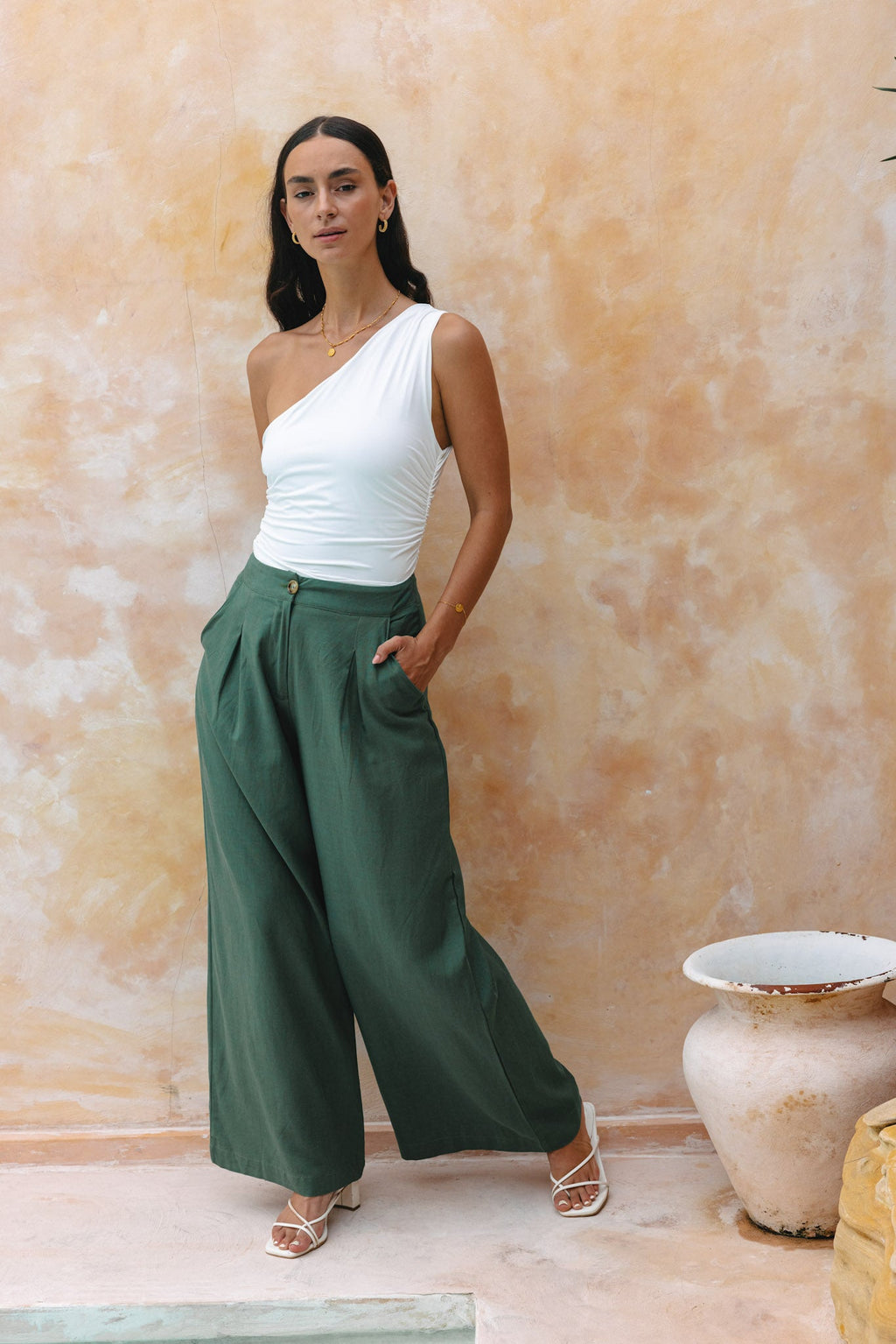 Forest Green Wide Leg Pants