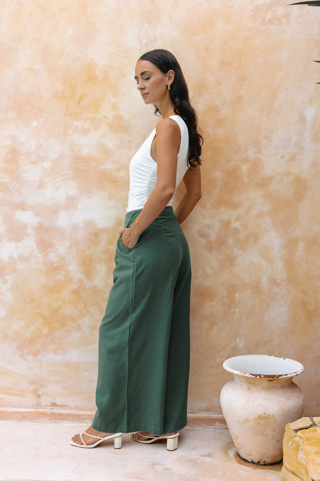 Forest Green Wide Leg Pants