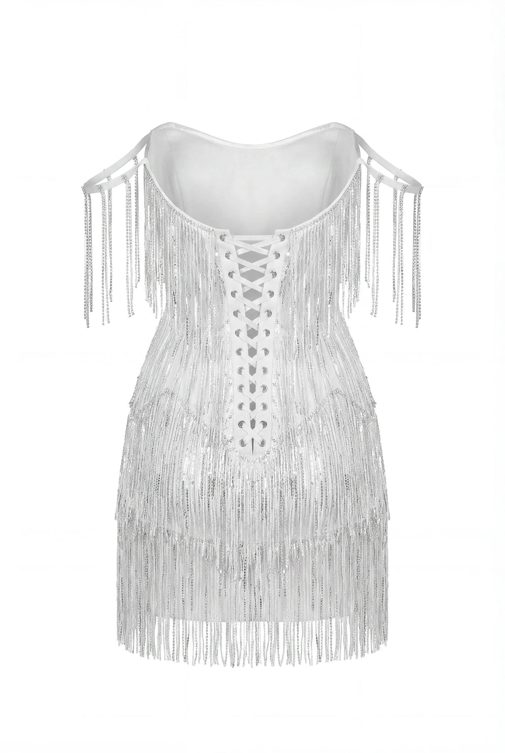 Stretch Adjustable-Length Ivory Dress