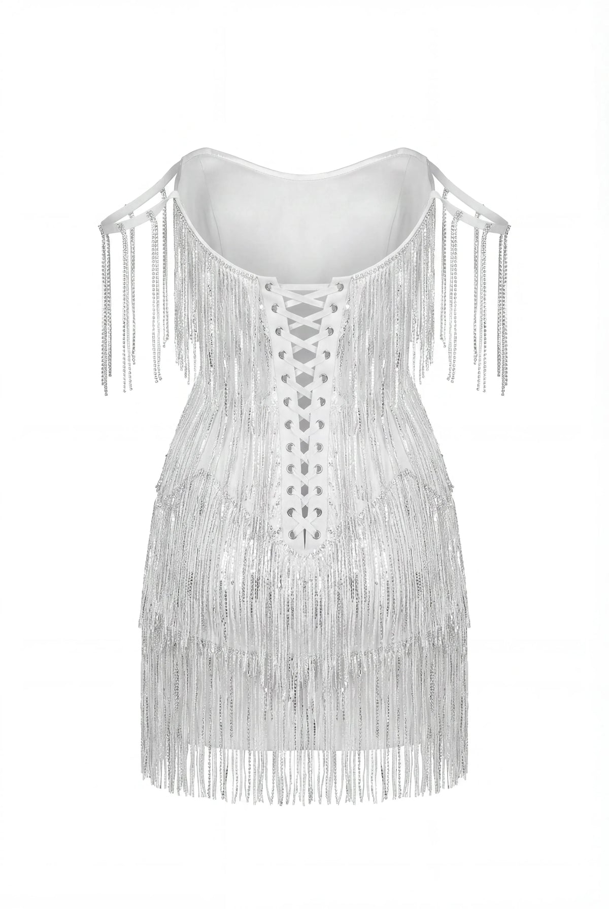 Stretch Adjustable-Length Ivory Dress