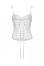 Silk-Lace Spaghetti-Strap White Sweetheart Corset