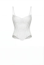 Silk-Lace Spaghetti-Strap White Sweetheart Corset