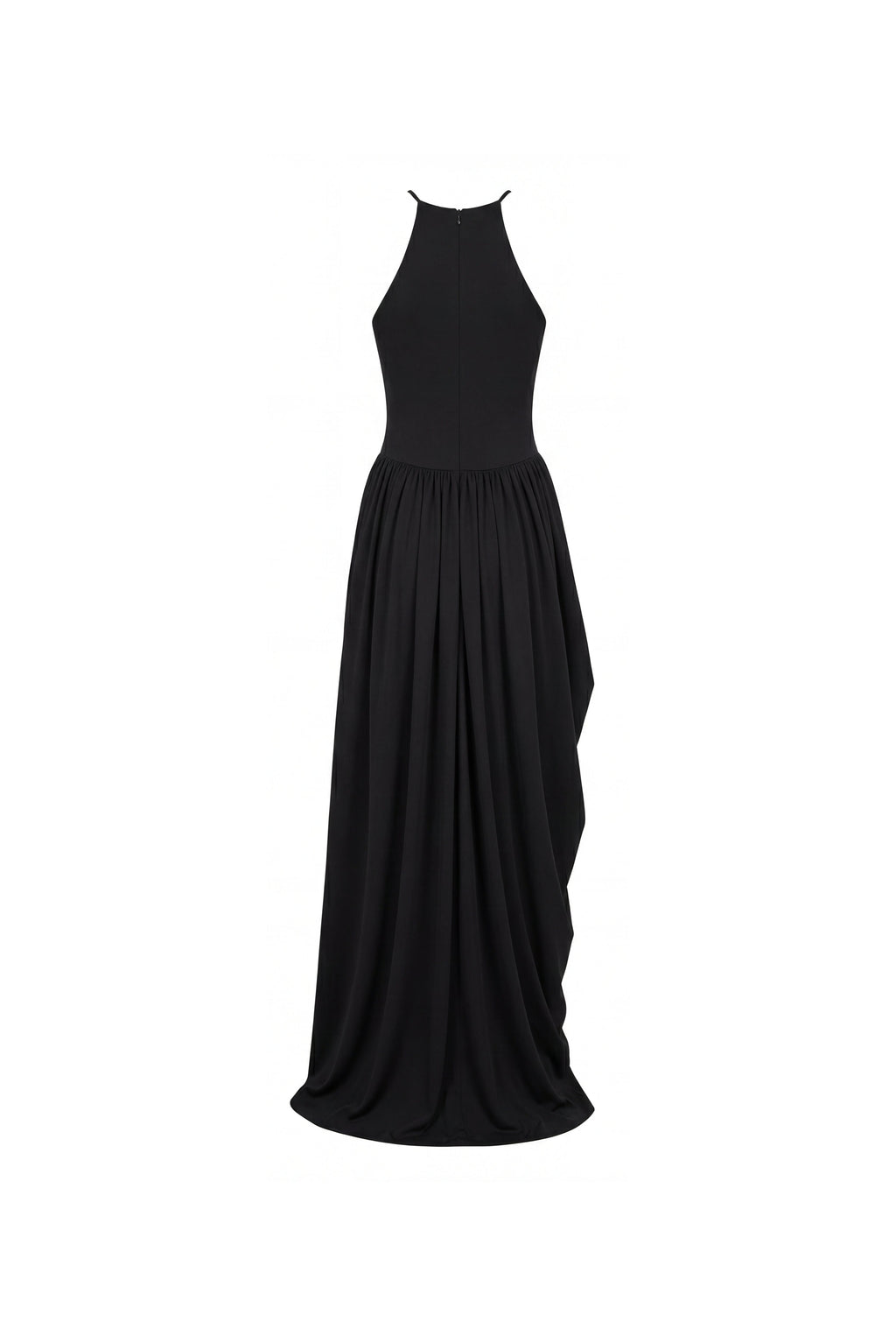 Draped Shaping Slit Evening Maxi Dress