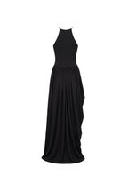Draped Shaping Slit Evening Maxi Dress