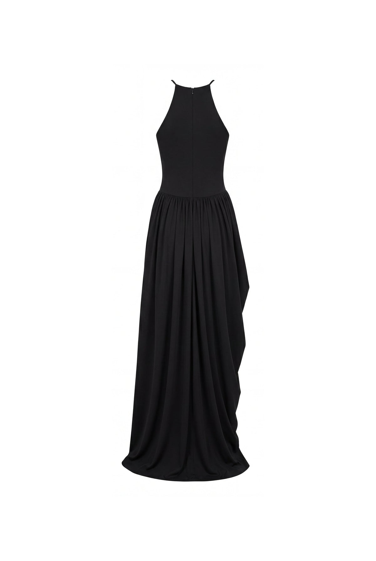 Draped Shaping Slit Evening Maxi Dress