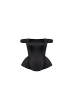 Black Satin Off-Shoulder Sculpting Corset