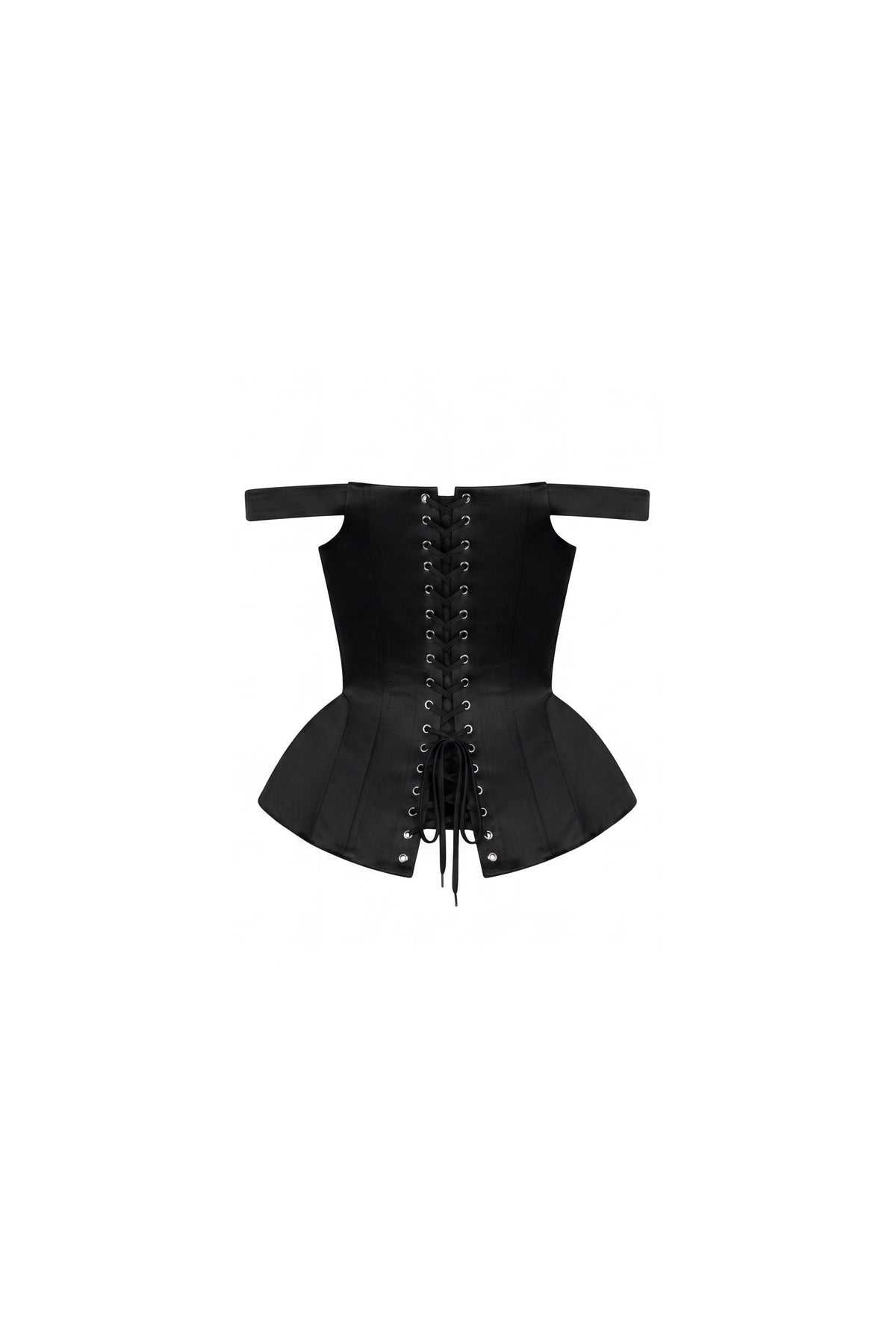 Black Satin Off-Shoulder Sculpting Corset