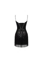 Lacing Waist Sequin Lace Mini Dress