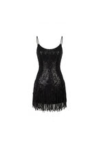Lacing Waist Sequin Lace Mini Dress