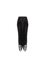 Black Sequins Evening Midi Skirt