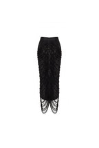 Black Sequins Evening Midi Skirt