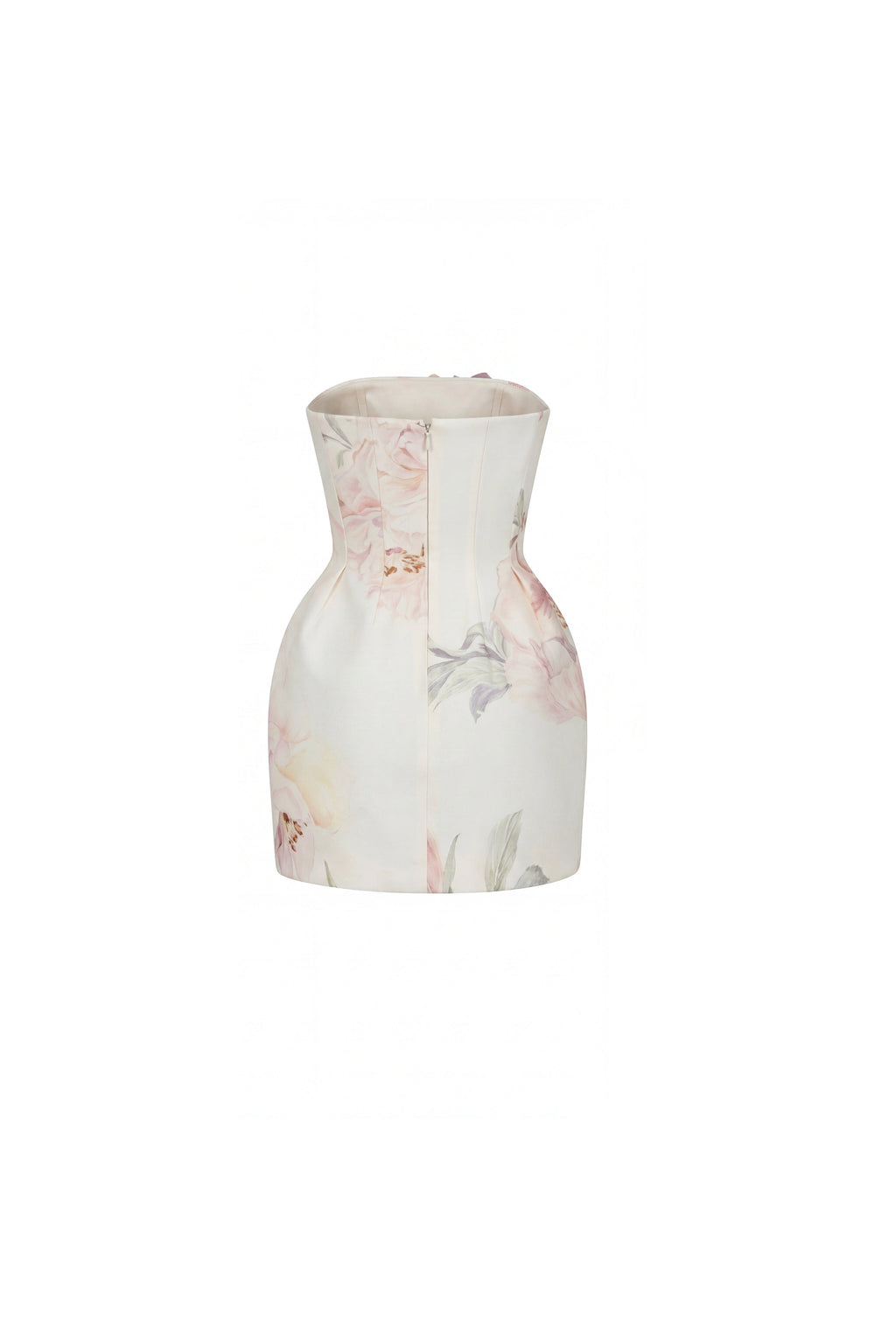 Tea Rose Print Satin Corset Mini Dress