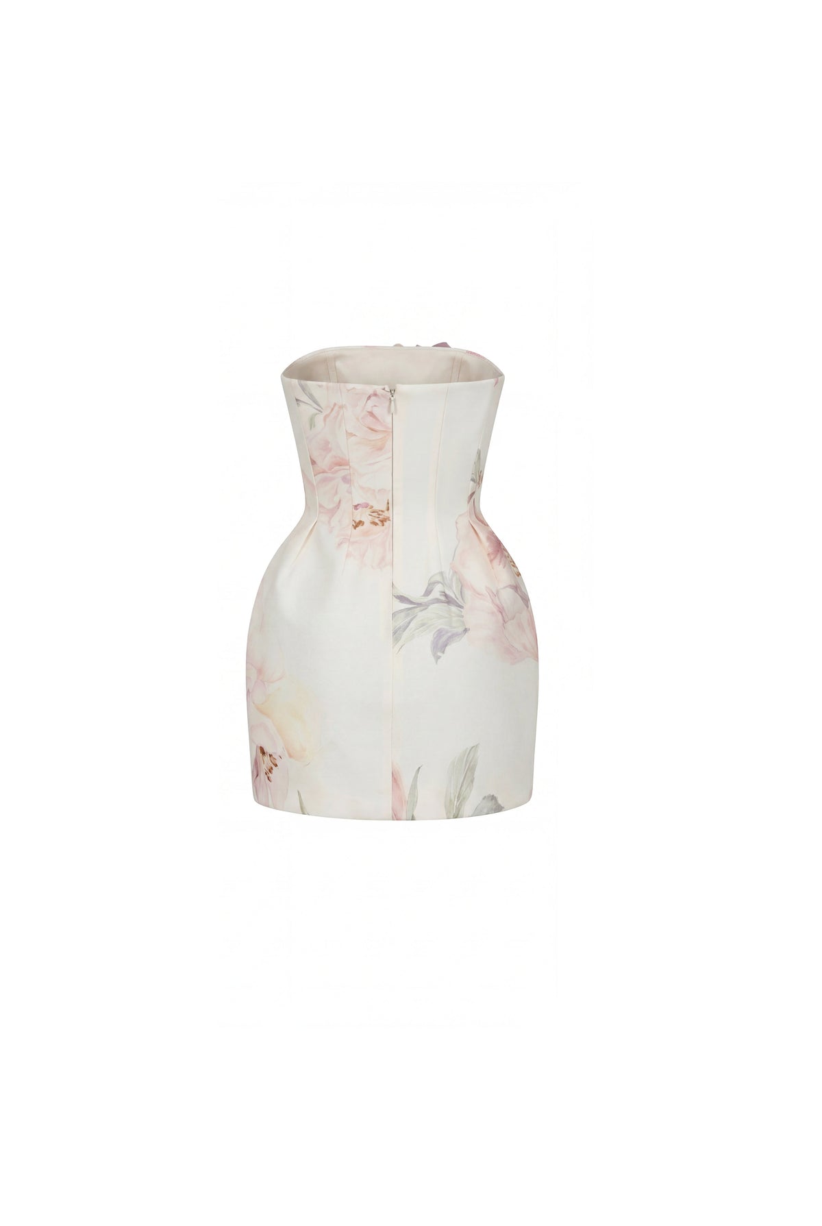 Tea Rose Print Satin Corset Mini Dress