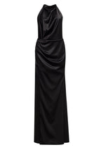 Black Mock neck sleeveless low slit dress - Milla