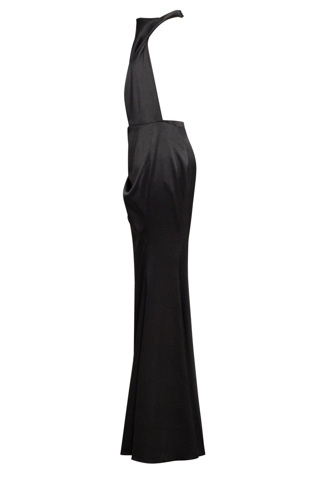 Black Mock neck sleeveless low slit dress - Milla