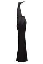 Black Mock neck sleeveless low slit dress - Milla
