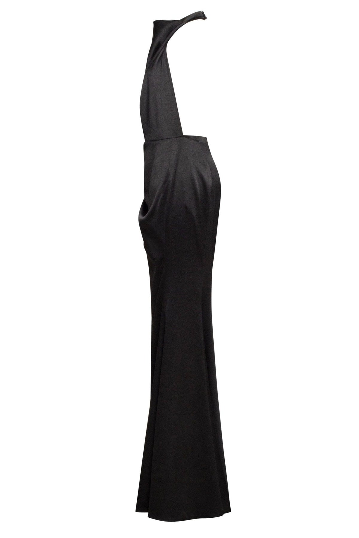 Black Mock neck sleeveless low slit dress - Milla
