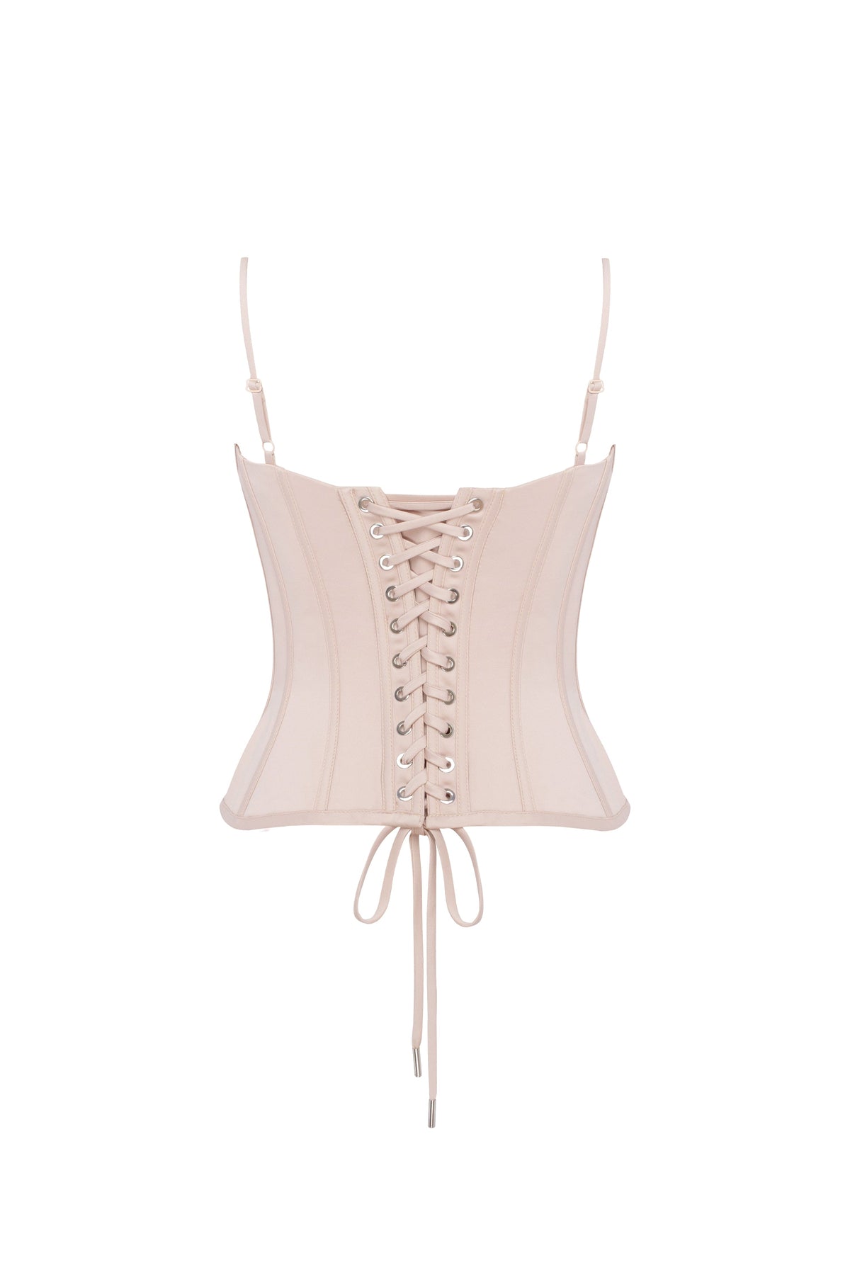 Vintage Lace-Up Soft Beige Lace Corset