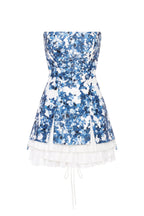 Blue Hydrangea Lace A-Line Mini Dress