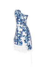 Blue Hydrangea Lace A-Line Mini Dress