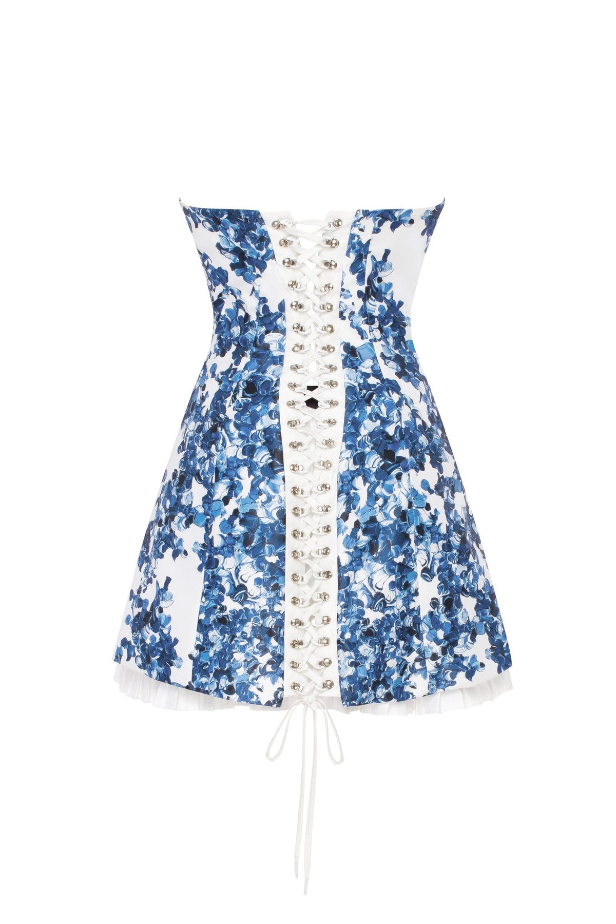 Blue Hydrangea Lace A-Line Mini Dress