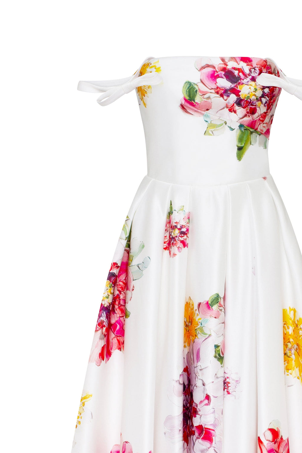 Straight-Neck Fitted-Pocket Satin Dress