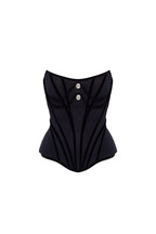 Half Moon Strapless Sculpt Black Corset Top