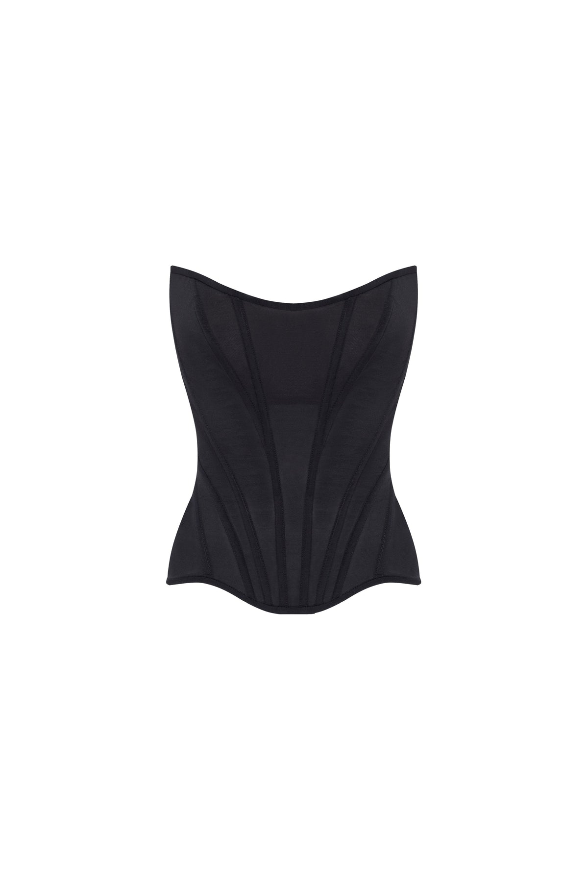Boned Support Shaping Fitted Black Corset Top